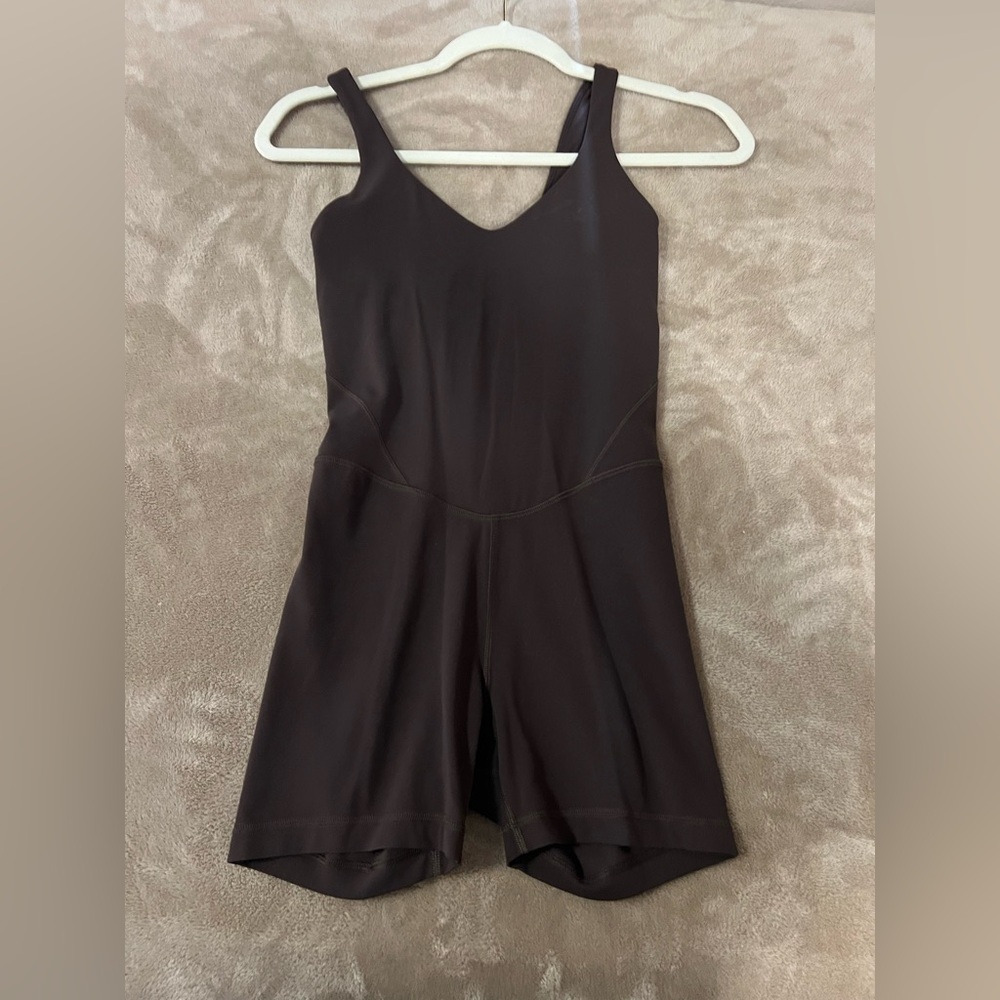 lululemon athletica Black V-Neck Short Romper Bodysuit